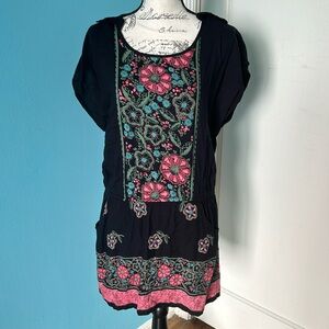 Vintage Floral Tunic Mini Dress